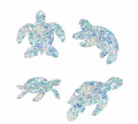 GORGECRAFT 16 Autocollant de Fenêtre Tortue de Mer Autocollant de Fenêtre Arc en Ciel Tortue Film Décoratif 3D pour Fenêtre Anti Collision Animal Marin Porte Autocollant Statiques Attrape Soleil