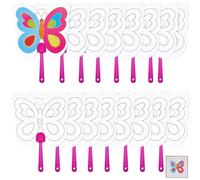 GORGECRAFT 16 éventail à Main en Papier Blanc avec Motif Papillon et Animal pour Printemps et Été Un Côté avec Poignée en Plastique, L'Église Les Mariages Les Fêtes la Peinture Les Loisirs Créatifs