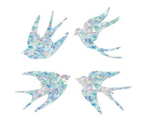 GORGECRAFT 16 feuilles 4 styles Hirondelle Fenêtre S'Accroche Oppose-Collision Verre Décalcomanie Statique Non Adhésif Vinyle Film Décorations pour la Maison pour les Oiseaux Grèves, Autocollants