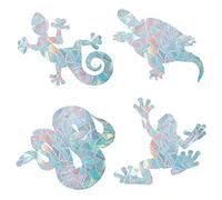 GORGECRAFT 16 Pièces Animal Fenêtre Stickers Statique Arc-en-Ciel Tortue Verre Porte Coulissante Autocollant Serpent Décalque Lézard S'Accroche Grenouille Non Adhésif Prismatique Vinyle Film Alerte
