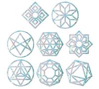 GORGECRAFT 16 Pièces Géométrie Sacrée Fenêtre Adhère Fleur de Vie Anti Collision Arc-en-Ciel Fenêtre Alerte Autocollants pour Oiseaux Attaque Autocollants Non Adhésif Prismatique Énergie Vinyle Film