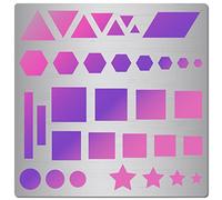 GORGECRAFT 16cm Métal Géométrique Simple Pochoirs Réutilisable Étoile Triangle Cercle Rectangle Quadrilatère Hexagonal Carré Modèle de Forme de Bijoux pour Faire des Boucles D'Oreilles Mur à Bois