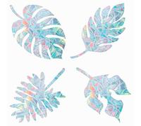 GORGECRAFT 16PCS Feuille Fenêtre Adhère Anti Collision Arc-en-Ciel Fenêtre Verre Alerte Autocollants pour Oiseaux Frappe Feuilles de Palmier Autocollants pour Portes Coulissantes Fenêtres Verre