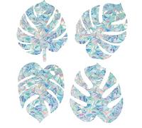 GORGECRAFT 16PCS Feuille Fenêtre S'Accroche Statique Arc-en-Ciel Fenêtre Autocollants Tortue Feuilles Contre-Collision Verre Décalcomanies Attrape-Soleil pour St. Saint-Patrick Empêchez Stop Birds