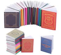 GORGECRAFT 16pcs Mini Livres Miniatures pour Maison de poupée,Petite Maison Livres Papier Coloré Classique Salle D'Étude Meubles Cahier Décoration Livre Miniature pour Noël Faire Semblant Jouer