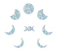 GORGECRAFT 16PCS Phase de Lune Arc-en-Ciel Fenêtre Cling Prisme Statique Fenêtre Autocollants Prismatique Non Adhésif Fenêtre Film Autocollants Amovibles pour Empêcher Arrêter Oiseaux Chiens Frappe