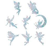 GORGECRAFT 16Pièces Ange Fenêtre Clings Fée Anti Collision Arc-en-Ciel Fenêtre Alerte Autocollants pour Oiseaux Attaque Décalques Non Adhésif Prismatique Vinyle Film pour Portes Coulissantes