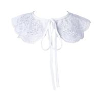 GORGECRAFT 179x39cm Faux Col Détachable Mini Cape Ras du Cou Faux Col Dickey Broderie en Polyester avec Bordure D'Oreille en Bois pour Chemisier Vêtements Couture Bord Appliqué Accessoires de Vêtement