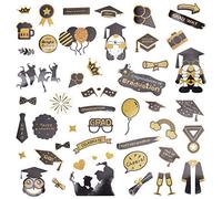 GORGECRAFT 184pcs Graduation Thème Autocollants Enveloppe Autocollante Étiquette D'Étanchéité Autocollants Décoratifs Ensemble pour DIY Scrapbooking Arts Artisanat Graduation Fête Vaisselle