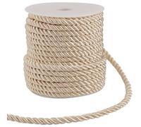 GORGECRAFT 18M Cordon Torsadé Décoratif 6mm Corde Torsadée en Polyester Ficelle Tressée Fil de Cordage Ruban pour Maison Embrasses de Rideaux Tapisserie D'Ameublement Cordon d'honneur Beige