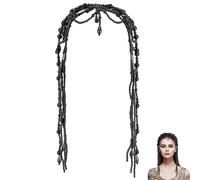 GORGECRAFT 1920s Perle Pompon Flapper Casquettes Coiffe Noir Rugissant 20s Chaîne de Tête Perlée Great Gatsby Fête Chaîne de Tête Carnaval Cléopâtre Coiffes pour Halloween Danse du Ventre Cheveux