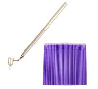 GORGECRAFT 1Pc Slanting Fine Line Peinture Stylo Fluid Writer Pen avec 100 Pcs Nettoyage Coton-Tige Or Clair Aluminium Détail Fineliners Peinture Stylo Portable Dessin Outils pour Artistes Étudiant