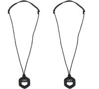 GORGECRAFT 2 Collier pour Lunettes de Vue en Cuir PU Noir Ajustable avec Cordon et Pendentif Hexagonal. Accessoire Idéal pour Lunettes de Lecture.