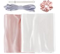GORGECRAFT 2 Couleur Fabriquez Vos Propres Chouchous Faites le Vous Même | Chouchous Roses Blancs « Just My Style » Kit de Fabrication de Chouchous Faits Main Fournitures Élastiques à Cheveux Cadeau