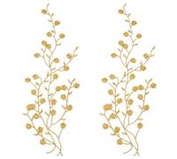 GORGECRAFT 2 écusson Brodé en Coton avec Fleurs Dorées en Dentelle Florale Patchs Brodés à Repasser Embellissements Dorés pour Vêtements,Travaux Manuels,Décoration de Robe de Bal de Mariage,Couture