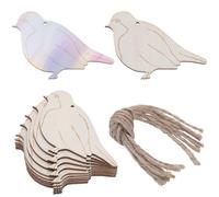 GORGECRAFT 2 ensemble de Pendentifs en Bois Beiges Vierges à Suspendre Décoration en Tranches Découpées D'Animaux Embellissements avec Trou et Cordon Pièces en Bois Ornement pour Mariage Arbre de Noël