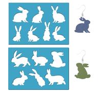 GORGECRAFT 2 modèle de Fabrication de Boucles d'oreilles en Forme de Lapin 13x9cm Modèles de Cuir Lapidaire de Pâques Découpes en Plastique Pochoir de Découpe Acrylique Réutilisable pour Bracelets