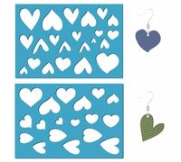 GORGECRAFT 2 modèle de Forme de Bijoux Réutilisable 5x3.5cm pour Boucles d'oreilles en Forme de Cœur Découpes en Plastique Pochoirs de Découpe d'oreilles Fabrication de Bijoux Loisirs Créatifs