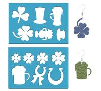 GORGECRAFT 2 modèle de Forme de Trèfle à Quatre Feuilles Modèles de Boucles d'oreilles en Cuir de Trèfle Découpes en Plastique Pochoir de Découpe Acrylique Réutilisable pour Bracelets Saint Patrick