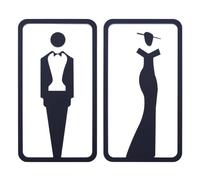 GORGECRAFT 2 panneau D'Identification de Toilettes Autocollant pour Toilettes pour Dames et Messieurs Panneau de Porte en Forme D'Homme et Femme Magasin Parking Restaurant Noir