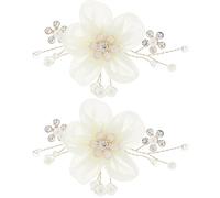 GORGECRAFT 2 Pcs Strass Boucles de Chaussures Perle Clip de Chaussure Clips Décoratifs pour Chaussures Cristal Chaussures de Mariée Charmes Amovible Bijoux Fleur Décoration pour Femmes Filles