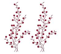 GORGECRAFT 2 pièce D'Appliques en Dentelle Florale Décorative à Repasser Ou à Coudre Patch de Prune Tissu Brodé pour Robe Vêtements Décoration Réparation Jeans Sacs à Dos Sacs Couture Artisanat