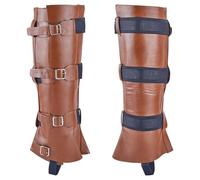 GORGECRAFT 2 pièce D'Armure de Jambe Viking en Simili Cuir Médiéval pour Halloween Renaissance Boucle de Ceinture Réglable Armure de Botte de Pirate Guêtres de Jambe Rétro du Pérou pour Cosplay