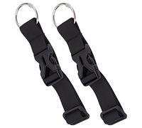 GORGECRAFT 2 pièces Sangles de Bagages Manteau Veste Pince Support Valise Ceinture Clip Anneau Crochet Noir Sangles de Ceinture Réglables avec Anneaux à Charnière en Fer et Boucle de Dégagement