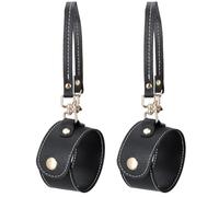 GORGECRAFT 2 Pince à Gants en Cuir PU Noir Vintage avec Fermoir en Alliage pour Sac à Main Chapeau Serviette Camping Accessoires pour Femmes