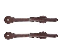 GORGECRAFT 2 Sangle D'Éperon en Cuir PU Marron pour Cavaliers Compatible avec Les Bottes Western pour Hommes Femmes Double Épaisseur Coutures Renforcées Boucle Lacet Sangle D'Éperon Cheville Cowboy