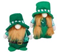 GORGECRAFT 2 Style de Nains en Peluche pour la Saint-Patrick,Décorations de Chapeaux Verts Irlandais,Lutin,Trèfle Porte-Bonheur,Trèfles,Figurine Naine,M. et Mme,Couple de Personnes Âgées,Ornements