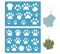 GORGECRAFT 2 style Modèle D'Impression de Patte de Chien Chat Animal de Compagnie Modèles de Dessin Acrylique Cuir Bijoux, Pochoirs pour Peinture Sur Mur Tissu Verre Décoration D'Intérieur, 13x9cm