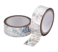 GORGECRAFT 2 styles 19mm*10m Feuille Washi Ruban Holographique Étincelle Auto-Adhésif Coloré Fleur Diamant Motif Ruban de Masquage Ensemble pour Scrapbooking Bricolage