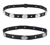 GORGECRAFT 2 Styles Bande de Chapeau en Cuir PU Ceinture Lacée Western Noir Remplacement Casquettes de Cowboy Sangle Réglable Cowgirls Paille Boucle Chapeau Bijoux Décoratifs pour Hommes Femmes Fedora