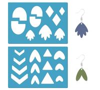 GORGECRAFT 2 Styles Boho Bijoux Forme Modèle Flèche Amour Coeur Bohème Boucles D'Oreilles Pochoirs Réutilisable Peinture Pochoir de Coupe pour la Fabrication de Bijoux Artisanat Scrapbooking 13x9cm