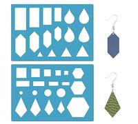 GORGECRAFT 2 Styles Boucles D'Oreilles en Forme de Larme Gabarit de Géométrie Pochoir Réutilisable Rectangle Triangle Découpes Pochoirs de Découpe Modèles Lapidaires pour Cabochons Bracelets Boucles