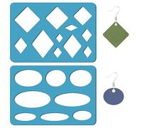 GORGECRAFT 2 Styles Boucles D'Oreilles Géométriques Gabarit Pochoirs Ovales Modèles Pochoir de Découpe Acrylique Diamant Réutilisable pour Bracelets Boucles D'Oreilles Fabrication de Bijoux