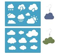GORGECRAFT 2 Styles Boucles D'Oreilles Météo Fabrication de Modèles Goutte de Pluie Nuages Flocon de Neige Réutilisable Boucle D'Oreille en Cuir Acrylique Lapidaire Pochoir de Coupe pour Collier