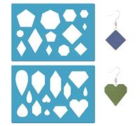 GORGECRAFT 2 Styles Boucles D'Oreilles Réutilisables pour la Fabrication de Larmes Modèle Géométrique Losange Modèles de Bijoux en Cuir Acrylique Pochoir de Découpe Lapidaire pour la Fabrication