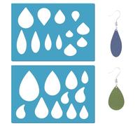 GORGECRAFT 2 Styles de Modèle en Forme de Larme Réutilisable Boucles d'oreilles en Cuir Faisant des Découpes de Gouttes d'eau en Plastique Pochoir de Coupe Modèles Lapidaires pour Bracelets Faisant