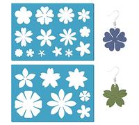 GORGECRAFT 2 Styles Différentes Fleurs Modèle de Forme de Bijoux Pochoirs de Boucles D'Oreilles Découpes Réutilisables Pochoir de Coupe Modèles Lapidaires pour Bracelets Boucles D'Oreilles Fabrication