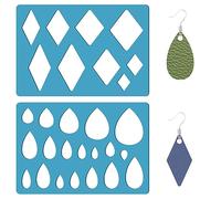 GORGECRAFT 2 Styles Modèle de Boucle D'Oreille en Forme de Larme Modèles de Forme de Bijoux en Diamant Réutilisables Pochoirs Géométriques Boucle D'Oreille en Cuir Pochoir de Coupe en Acrylique
