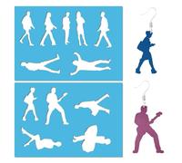 GORGECRAFT 2 Styles Modèle de Figure Humaine Homme Femme Marchant Personnes Dessin Pochoirs Acrylique Lapidaire Coupe Cuir Bijoux Pochoir pour Peinture Sur Bois Scrapbook Mur Sol Boucles D'Oreilles