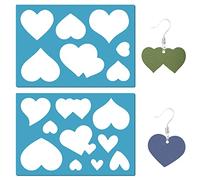 GORGECRAFT 2 Styles Modèle de Forme de Bijoux Boucles D'Oreilles Réutilisables Fabrication de Coeurs en Plastique Découpes Pochoir de Coupe pour Boucles D'Oreilles Fabrication de Bijoux Bricolage