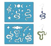 GORGECRAFT 2 Styles Modèles de Bijoux en Cuir de Serpent Boucles d'oreilles Réutilisables pour la Fabrication de Modèles d'animaux Acrylique Lapidaire Pochoir de Découpe pour Dessin Collier