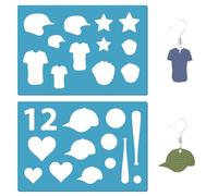 GORGECRAFT 2 Styles Pochoir de Baseball Réutilisable en Plastique Thème Sport Pochoirs Coeur Chiffre Étoile Batte de Baseball Casquettes Vêtements Modèle pour Peinture Sur Bois Mur Boucles 13x9cm