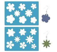 GORGECRAFT 2 Styles Pochoir de Fleur Réutilisable Acrylique Printemps Été Floral Petites Fleurs Boho Pochoirs Fabrication de Bijoux Modèle pour Peinture Sur Bois Toile Papier Tissu Murs Meubles 13x9cm