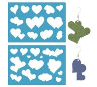 GORGECRAFT 2 styles Pochoirs en Forme de Cœur pour la Saint-Valentin Boucles D'Oreilles Modèles de Fabrication de Bijoux en Acrylique Réutilisables pour Cabochons Peinture Sur Tissu Mural Fabrication