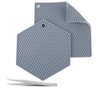GORGECRAFT 2 Styles Tapis de Doming en Silicone Carré et Hexagonal Tapis de Dessous de Plat en Nid d'abeille Coussinets Chauds Repose-Cuillère Tapis Collecteur de Résine Tampons en Caoutchouc