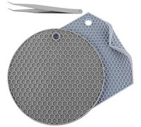 GORGECRAFT 2 Styles Tapis de Doming en Silicone Rond et Hexagonal Tapis de Dessous de Plat en Nid d'abeille Coussinets Chauds Repose-Cuillère Tapis Collecteur de Résine Tampons en Caoutchouc
